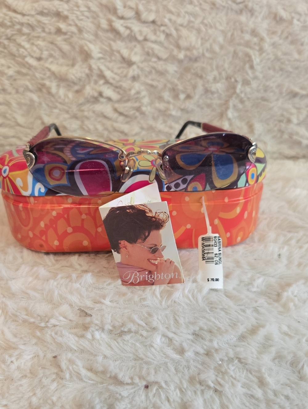 Brighton Purple Gradient Lens Sunglasses with Decorative Gold Accents